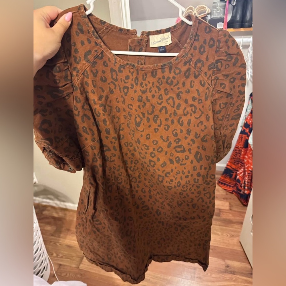 Leopard Print Brown Dress